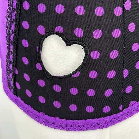 Hot Topic Black and Purple Corset with Heart Cutout Size 32B - Picture 3 of 11